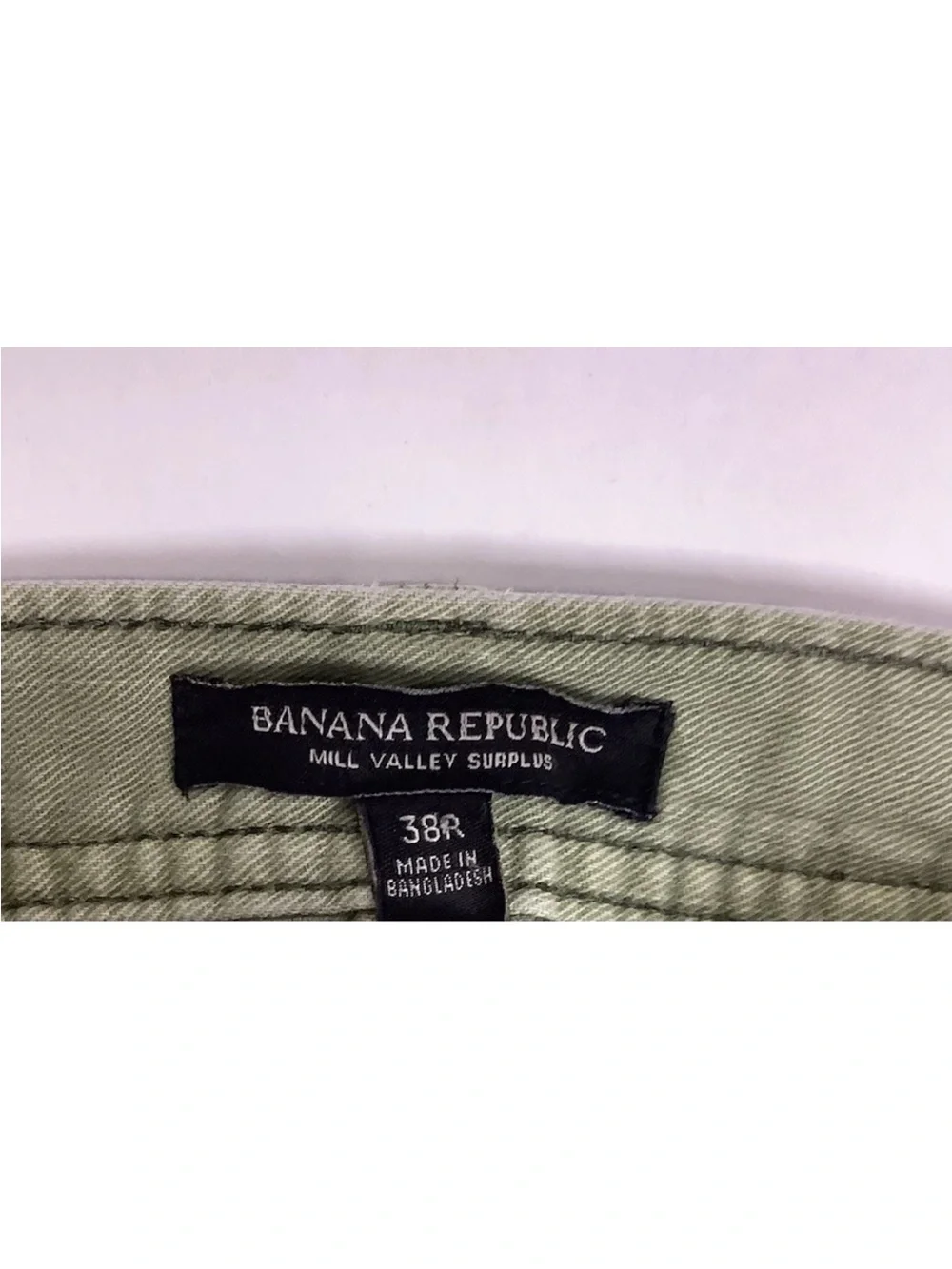 Banana Republic Men's Sz 38R Relaxed Tapered Fit Denim Green Pants 30